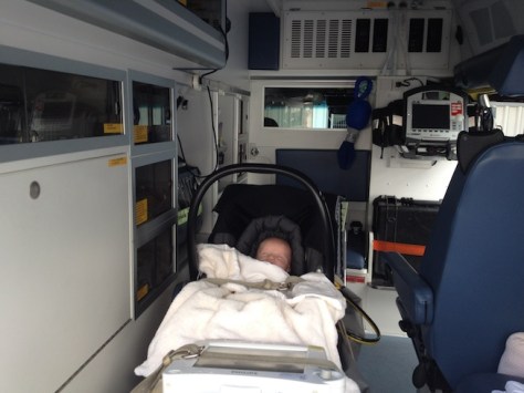 Jerno in de ambulance op weg naar Sophia Jerno in de ambulance op weg naar Sophia